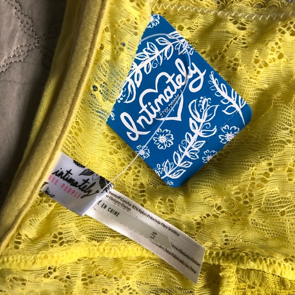 NWT Free people Lace Bandeau in Lemoncello (7801) - Picture 6 of 9